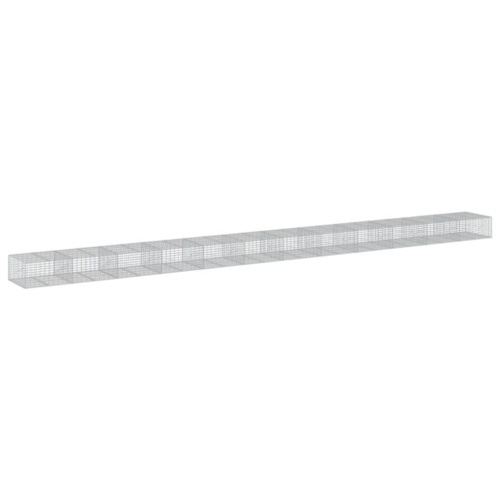 vidaXL Coș gabion cu capac, 1200x100x50 cm, fier galvanizat