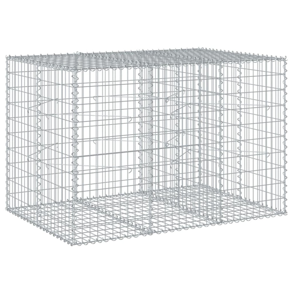 vidaXL Coș gabion cu capac, 150x100x100 cm, fier galvanizat
