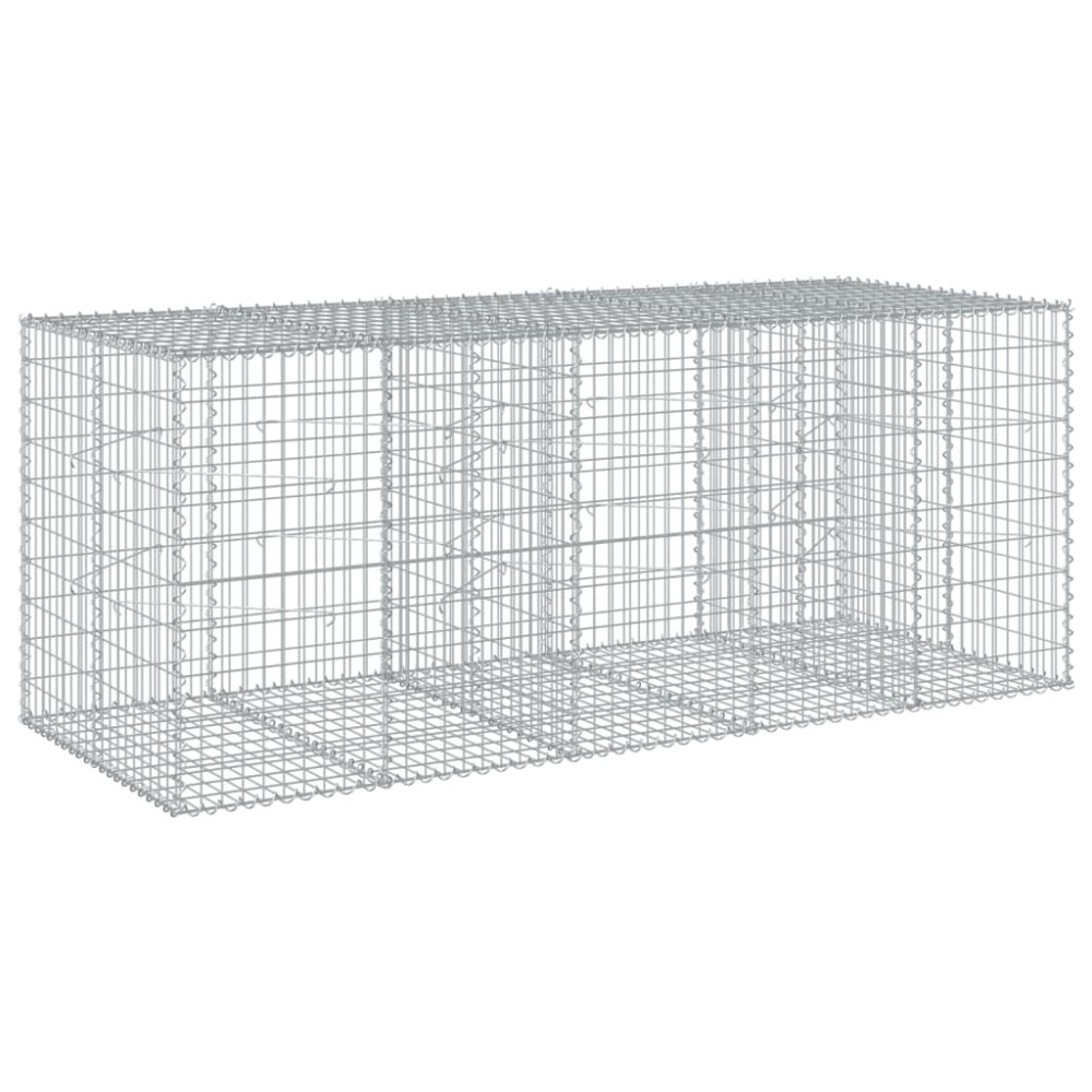 vidaXL Coș gabion cu capac, 250x100x100 cm, fier galvanizat