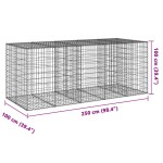 vidaXL Coș gabion cu capac, 250x100x100 cm, fier galvanizat vidaXL Coș gabion cu capac, 250x100x100 cm, fier galvanizat