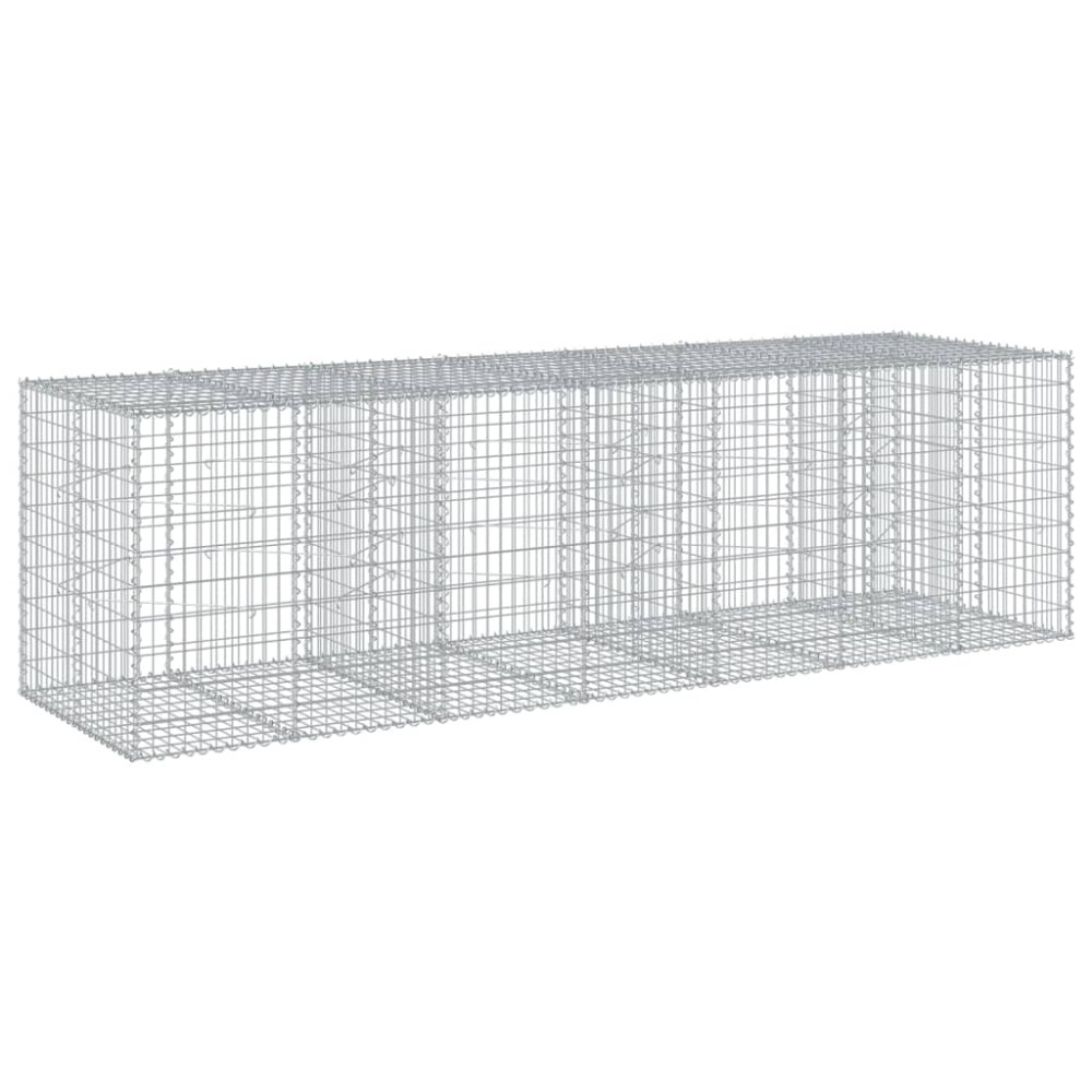 vidaXL Coș gabion cu capac, 350x100x100 cm, fier galvanizat