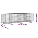 vidaXL Coș gabion cu capac, 400x100x100 cm, fier galvanizat