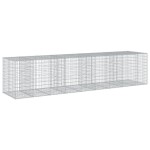 vidaXL Coș gabion cu capac, 450x100x100 cm, fier galvanizat