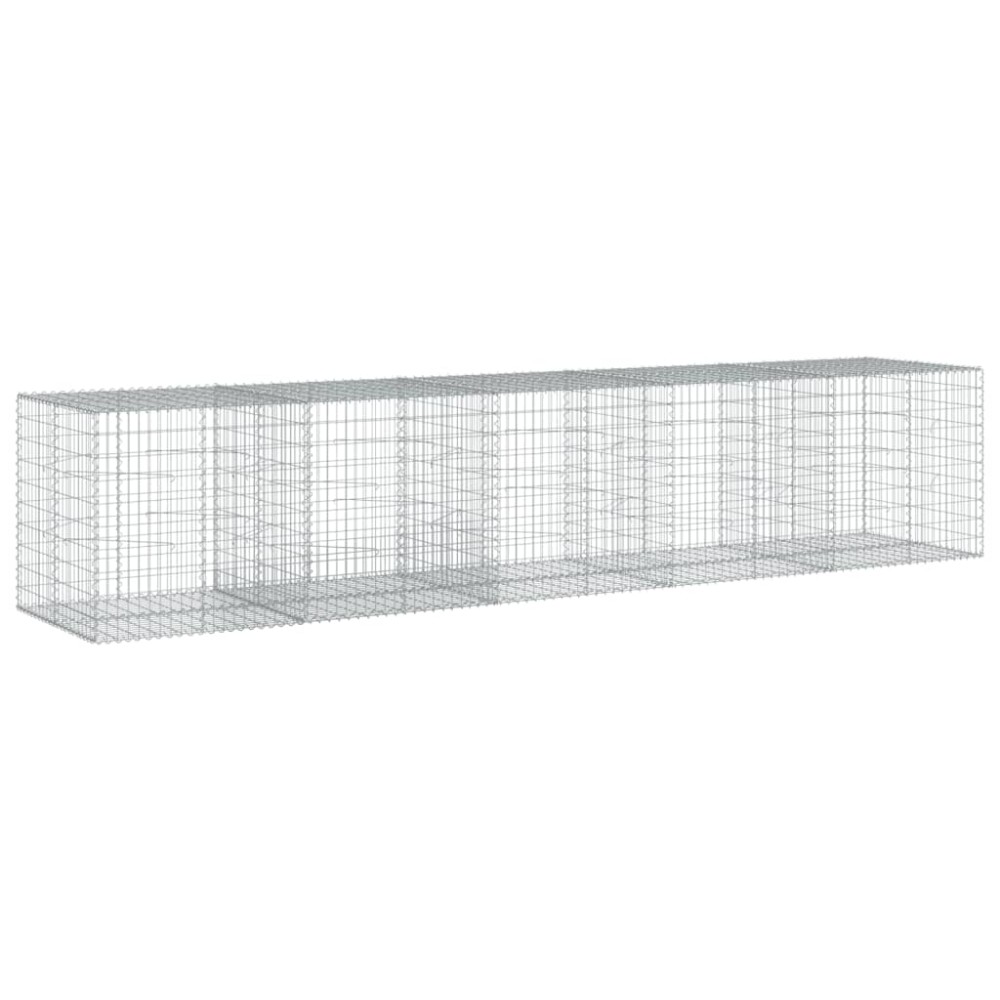 vidaXL Coș gabion cu capac, 500x100x100 cm, fier galvanizat