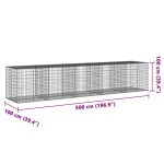 vidaXL Coș gabion cu capac, 500x100x100 cm, fier galvanizat