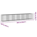 vidaXL Coș gabion cu capac, 600x100x100 cm, fier galvanizat vidaXL Coș gabion cu capac, 600x100x100 cm, fier galvanizat