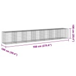 vidaXL Coș gabion cu capac, 700x100x100 cm, fier galvanizat vidaXL Coș gabion cu capac, 700x100x100 cm, fier galvanizat