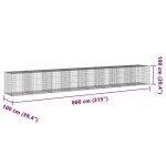 vidaXL Coș gabion cu capac, 800x100x100 cm, fier galvanizat vidaXL Coș gabion cu capac, 800x100x100 cm, fier galvanizat