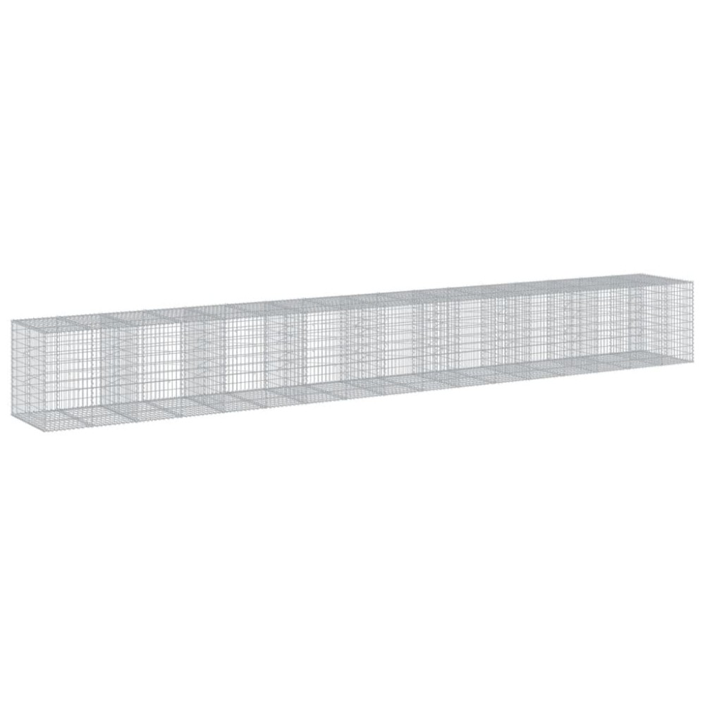 vidaXL Coș gabion cu capac, 850x100x100 cm, fier galvanizat