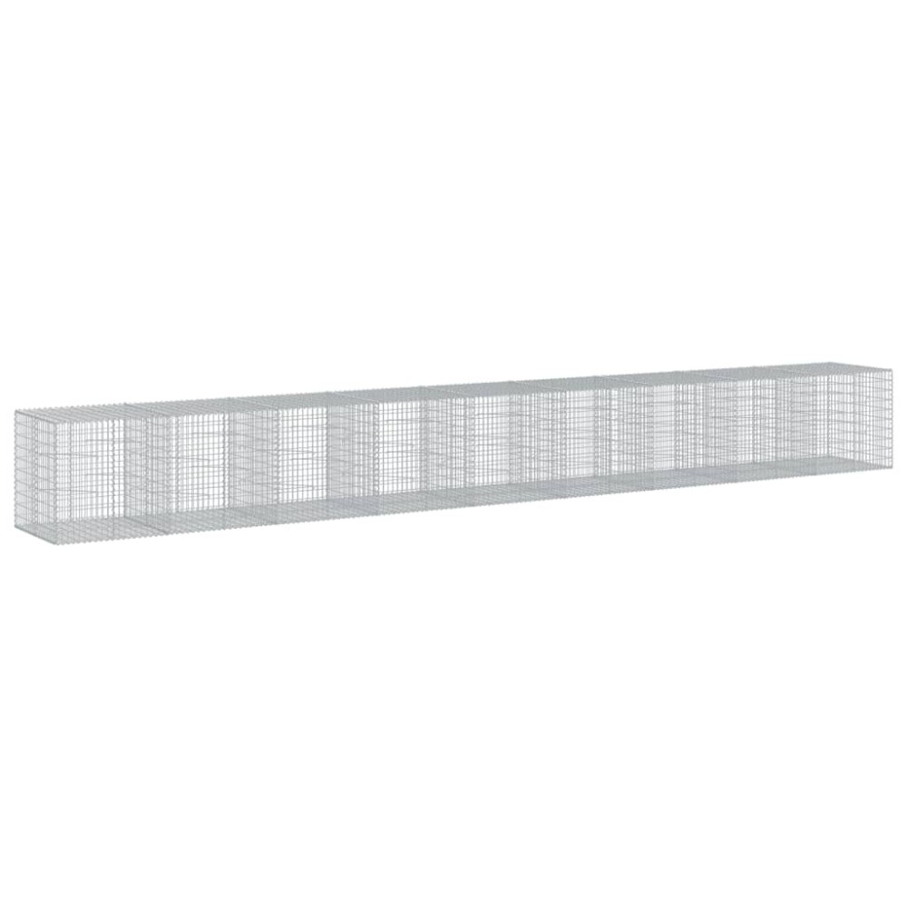 vidaXL Coș gabion cu capac, 900x100x100 cm, fier galvanizat