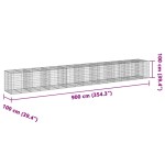 vidaXL Coș gabion cu capac, 900x100x100 cm, fier galvanizat vidaXL Coș gabion cu capac, 900x100x100 cm, fier galvanizat