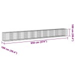 vidaXL Coș gabion cu capac, 950x100x100 cm, fier galvanizat vidaXL Coș gabion cu capac, 950x100x100 cm, fier galvanizat