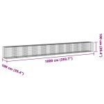 vidaXL Coș gabion cu capac, 1000x100x100 cm, fier galvanizat vidaXL Coș gabion cu capac, 1000x100x100 cm, fier galvanizat