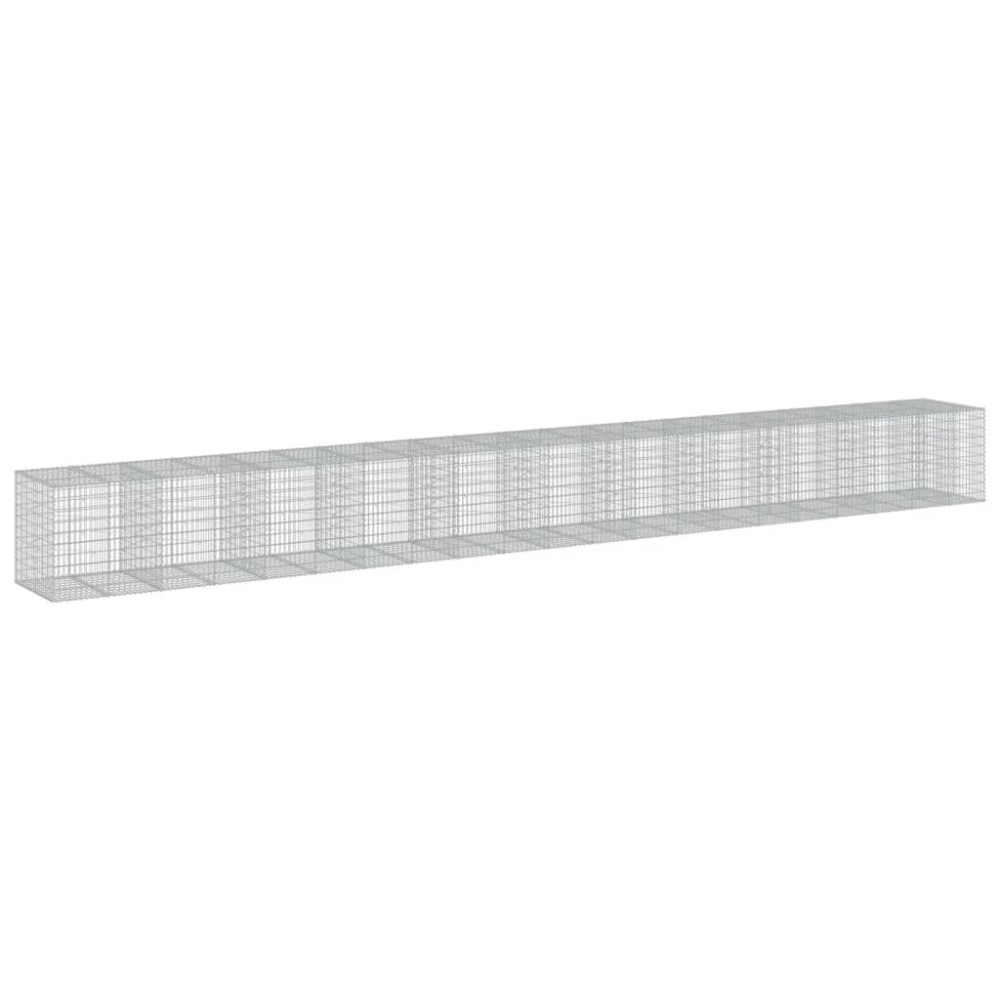 vidaXL Coș gabion cu capac, 1050x100x100 cm, fier galvanizat