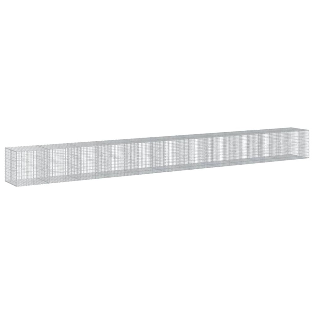 vidaXL Coș gabion cu capac, 1100x100x100 cm, fier galvanizat