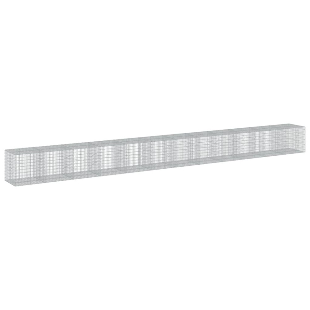 vidaXL Coș gabion cu capac, 1200x100x100 cm, fier galvanizat