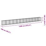 vidaXL Coș gabion cu capac, 1200x100x100 cm, fier galvanizat vidaXL Coș gabion cu capac, 1200x100x100 cm, fier galvanizat