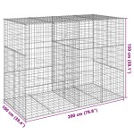 vidaXL Coș gabion cu capac, 200x100x150 cm, fier galvanizat vidaXL Coș gabion cu capac, 200x100x150 cm, fier galvanizat