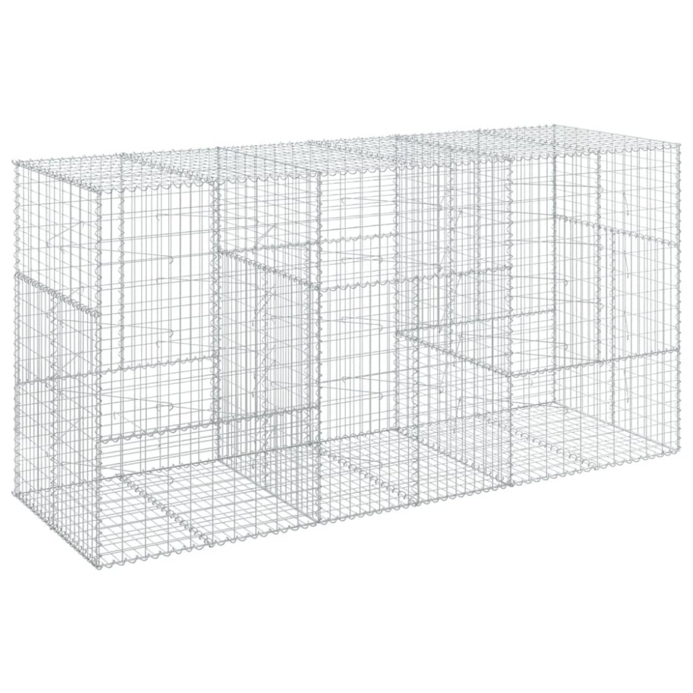 vidaXL Coș gabion cu capac, 300x100x150 cm, fier galvanizat