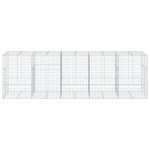 vidaXL Coș gabion cu capac, 500x100x150 cm, fier galvanizat