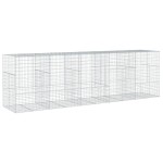 vidaXL Coș gabion cu capac, 500x100x150 cm, fier galvanizat