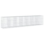 vidaXL Coș gabion cu capac, 700x100x150 cm, fier galvanizat