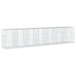 vidaXL Coș gabion cu capac, 700x100x150 cm, fier galvanizat