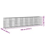 vidaXL Coș gabion cu capac, 700x100x150 cm, fier galvanizat