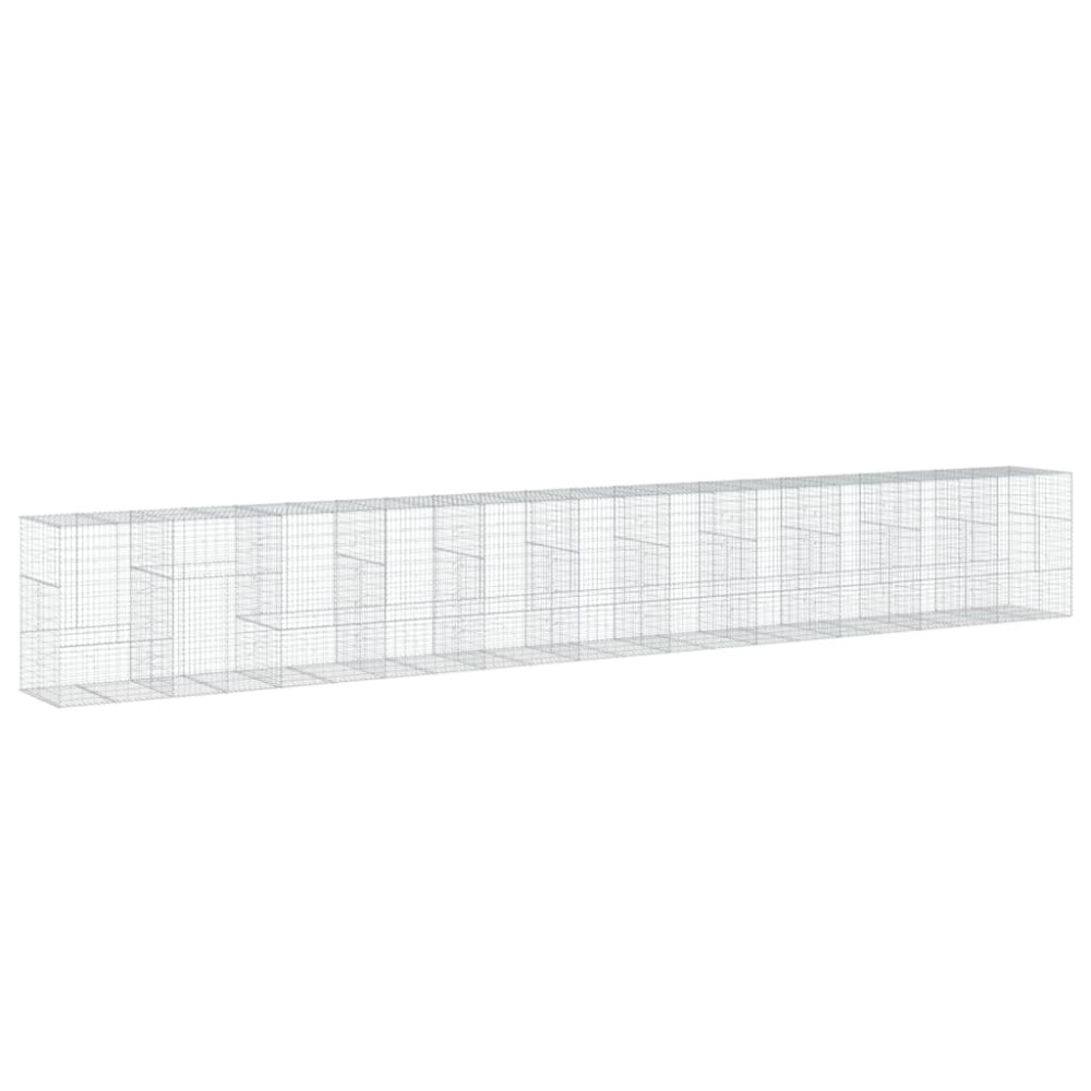 vidaXL Coș gabion cu capac, 1100x100x150 cm, fier galvanizat