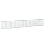 vidaXL Coș gabion cu capac, 1100x100x150 cm, fier galvanizat