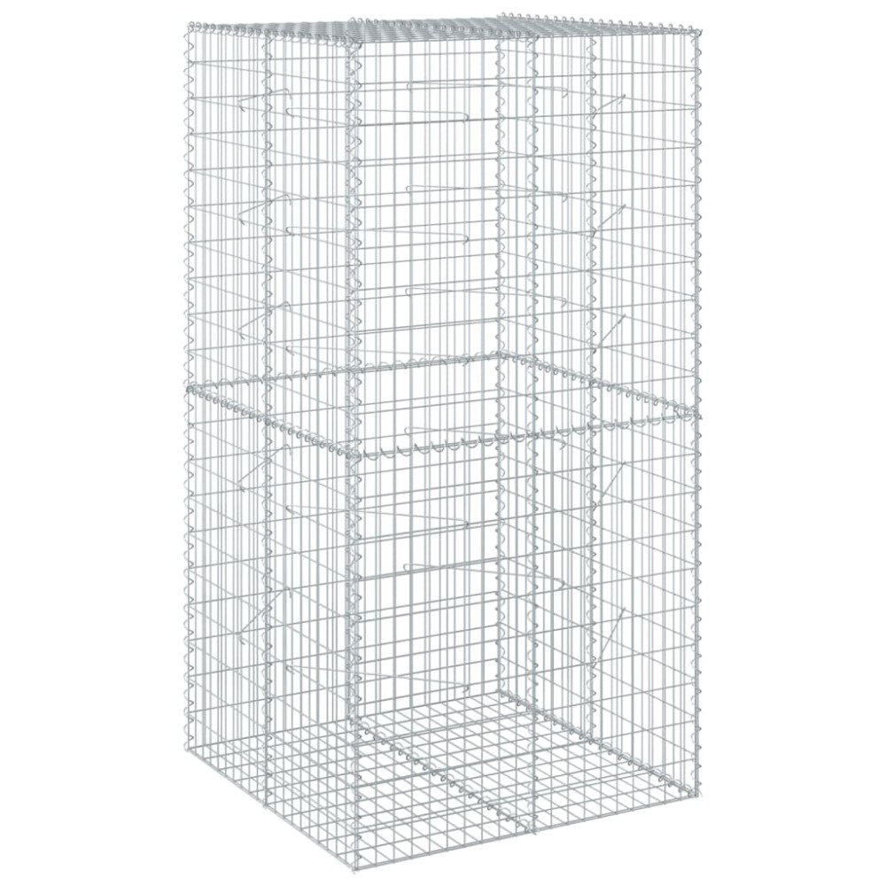 vidaXL Coș gabion cu capac, 100x100x200 cm, fier galvanizat