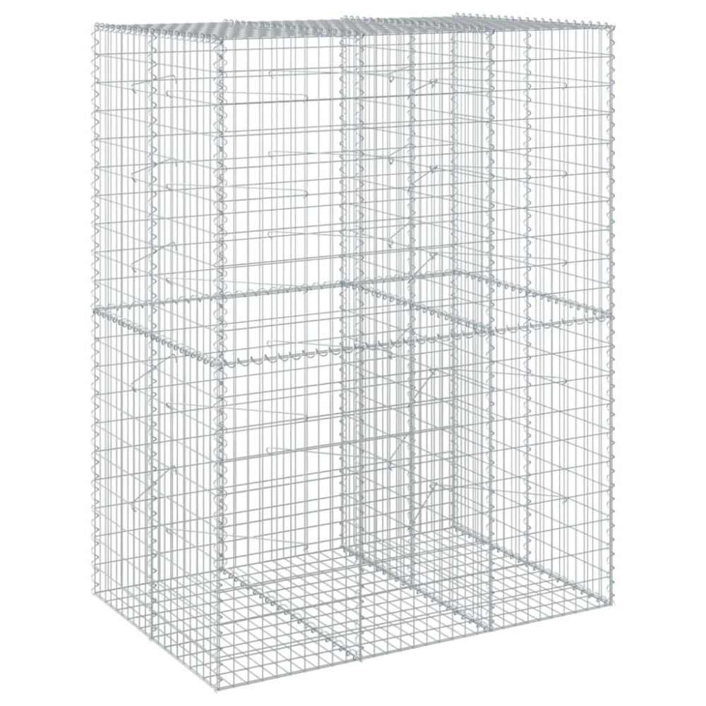 vidaXL Coș gabion cu capac, 150x100x200 cm, fier galvanizat