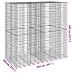 vidaXL Coș gabion cu capac, 200x100x200 cm, fier galvanizat vidaXL Coș gabion cu capac, 200x100x200 cm, fier galvanizat
