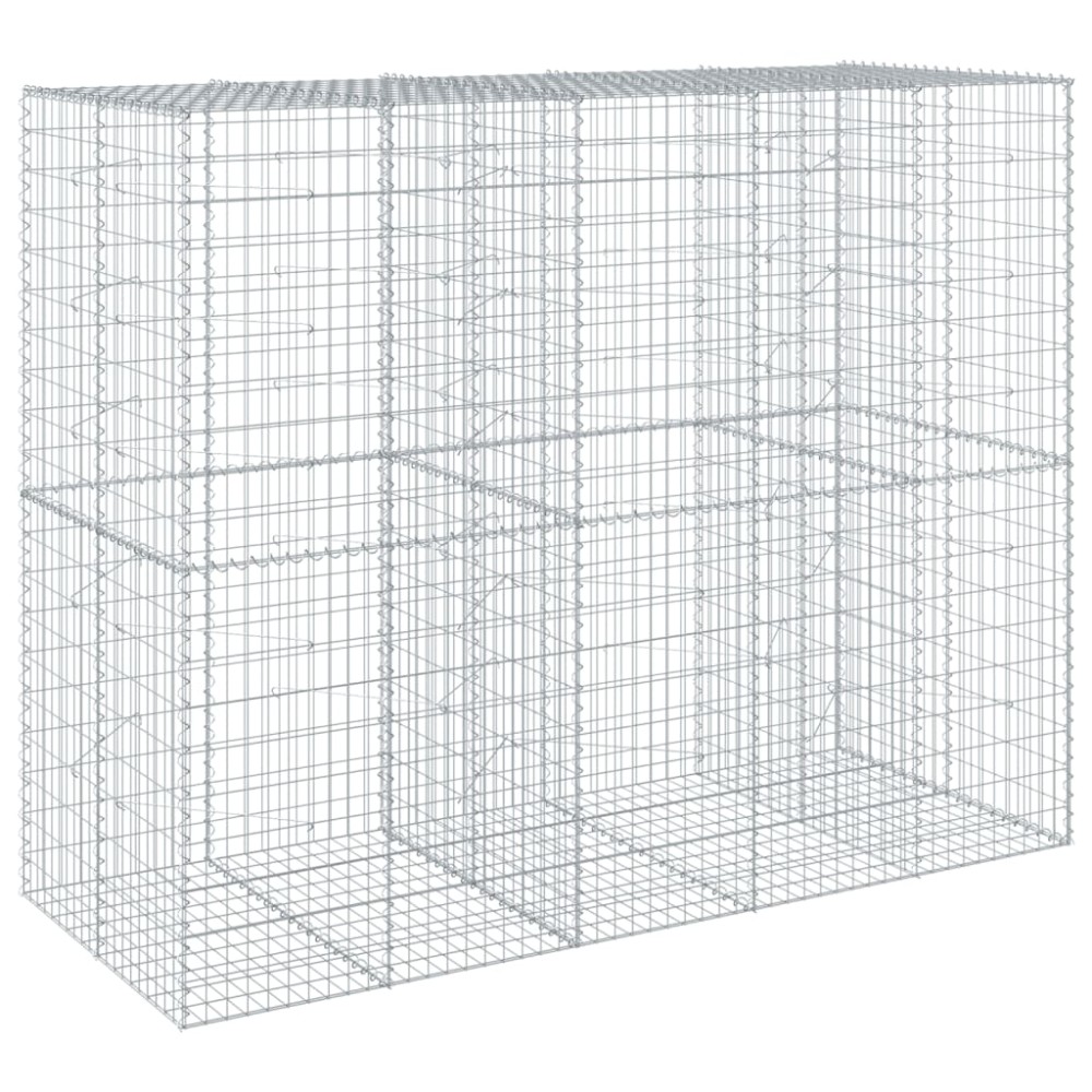 vidaXL Coș gabion cu capac, 250x100x200 cm, fier galvanizat