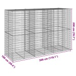 vidaXL Coș gabion cu capac, 300x100x200 cm, fier galvanizat vidaXL Coș gabion cu capac, 300x100x200 cm, fier galvanizat