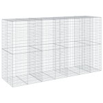 vidaXL Coș gabion cu capac, 350x100x200 cm, fier galvanizat