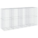 vidaXL Coș gabion cu capac, 400x100x200 cm, fier galvanizat