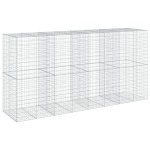 vidaXL Coș gabion cu capac, 400x100x200 cm, fier galvanizat