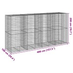 vidaXL Coș gabion cu capac, 400x100x200 cm, fier galvanizat