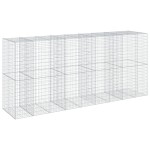 vidaXL Coș gabion cu capac, 450x100x200 cm, fier galvanizat