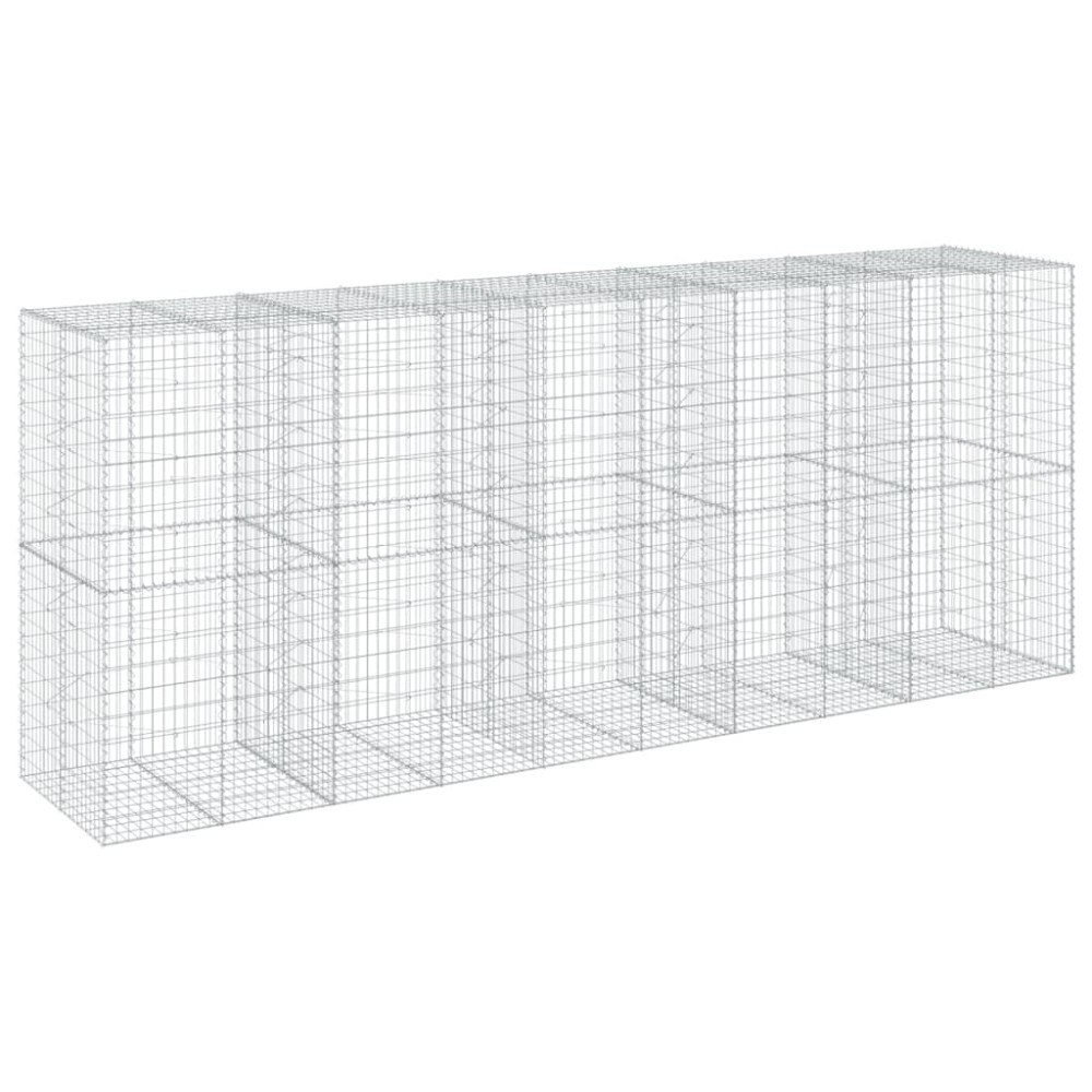 vidaXL Coș gabion cu capac, 500x100x200 cm, fier galvanizat