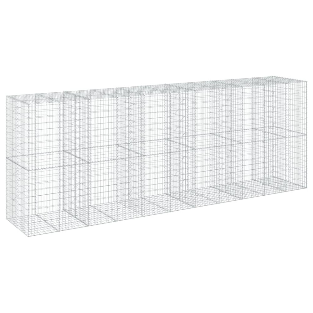 vidaXL Coș gabion cu capac, 550x100x200 cm, fier galvanizat