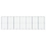 vidaXL Coș gabion cu capac, 700x100x200 cm, fier galvanizat