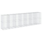 vidaXL Coș gabion cu capac, 700x100x200 cm, fier galvanizat