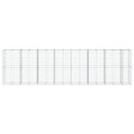 vidaXL Coș gabion cu capac, 750x100x200 cm, fier galvanizat