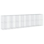 vidaXL Coș gabion cu capac, 750x100x200 cm, fier galvanizat