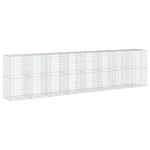 vidaXL Coș gabion cu capac, 800x100x200 cm, fier galvanizat