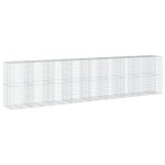 vidaXL Coș gabion cu capac, 850x100x200 cm, fier galvanizat