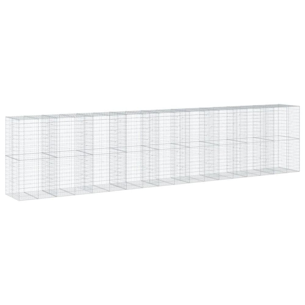 vidaXL Coș gabion cu capac, 900x100x200 cm, fier galvanizat