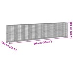 vidaXL Coș gabion cu capac, 900x100x200 cm, fier galvanizat vidaXL Coș gabion cu capac, 900x100x200 cm, fier galvanizat